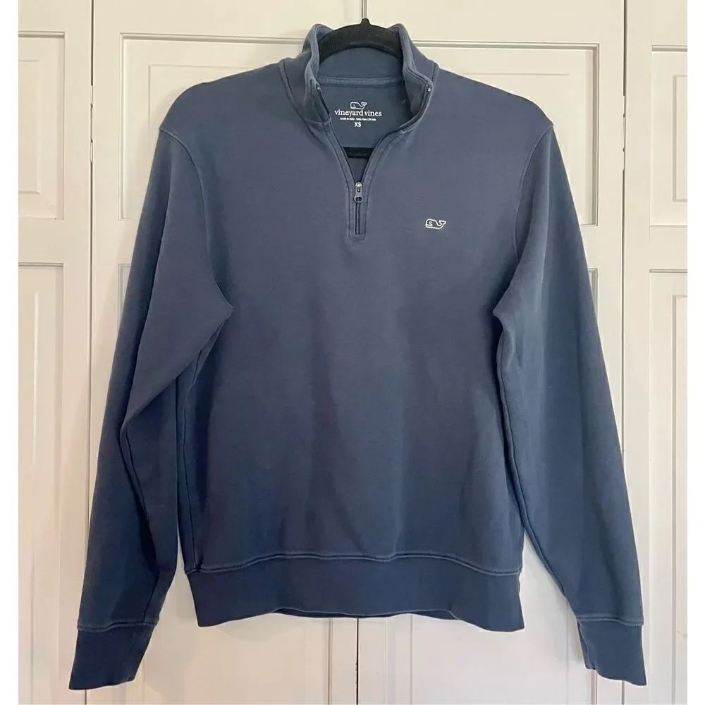 Vineyard vines navy cotton quarter zip size xs